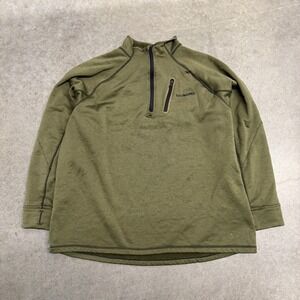 Timberland PRO Mens XXL Olive Green Quarter Zip Fleece Pullover Athletic Fit